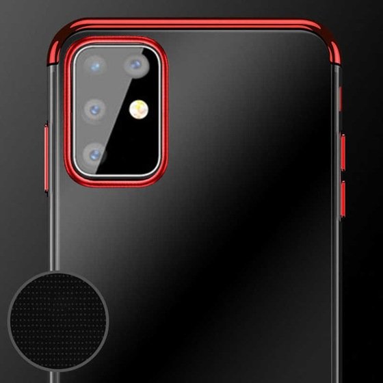 Galaxy S20 Plus Köşeleri Renkli Kamera Korumalı Şeffaf Kılıf
