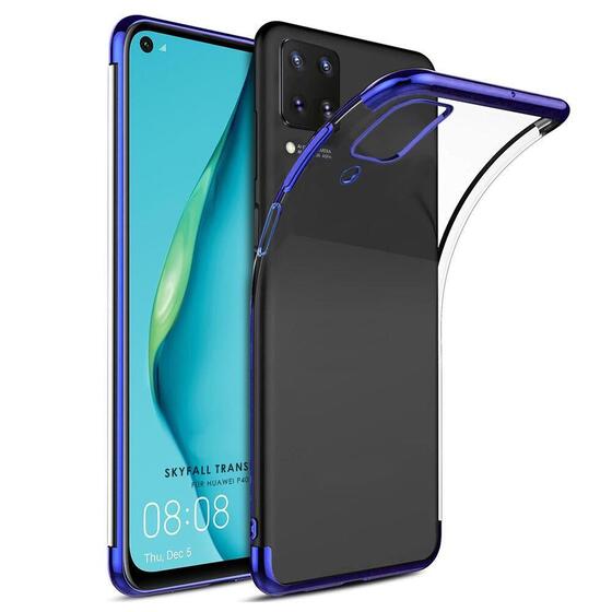Huawei P40 Lite Köşeleri Renkli Kamera Korumalı Şeffaf Kılıf