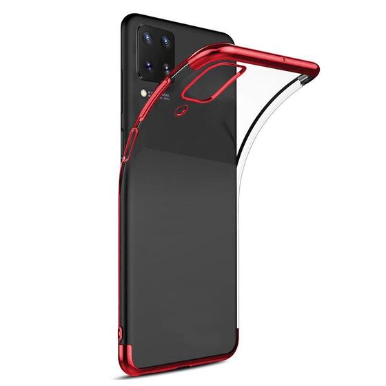 Huawei P40 Lite Köşeleri Renkli Kamera Korumalı Şeffaf Kılıf