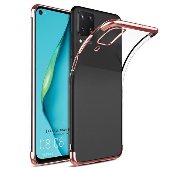 Huawei P40 Lite Köşeleri Renkli Kamera Korumalı Şeffaf Kılıf