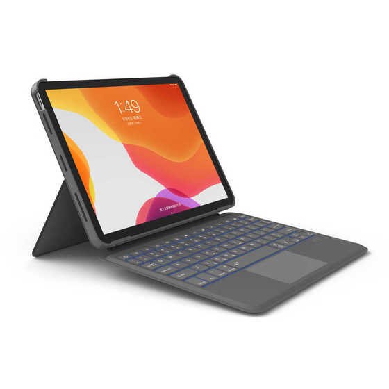 Apple iPad Pro 11 2022 M2 Wiwu Combo Led Işıklı Magnetik Standlı Klavyeli Kılıf Touchpad Özellikli