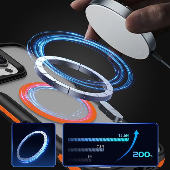 iPhone 16 Pro Max Kılıf M-safe Şarj Özellikli Renkli Kenar Airbag Şeritli Lamer Kapak