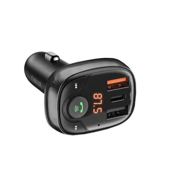 Wiwu PC600 36W Hızlı Şarj Destekli Dijital Göstergeli Bluetooth FM Transmitter