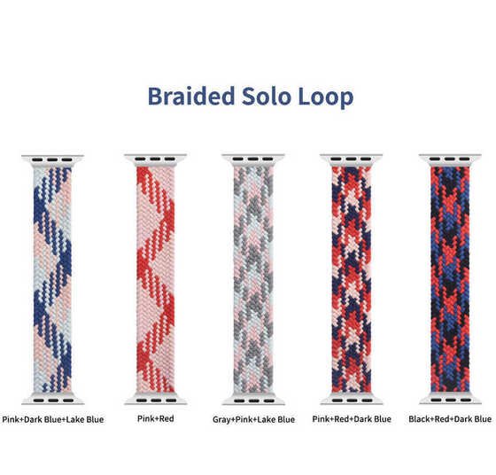 Apple Watch 42mm Wiwu Braided Solo Loop Contrast Color Large Saat Kordon Kayış Bileklik