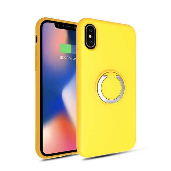 iPhone XS Max 6.5 El İzi Yapmayan Yüzüklü Mat Silikon Plex Kılıf