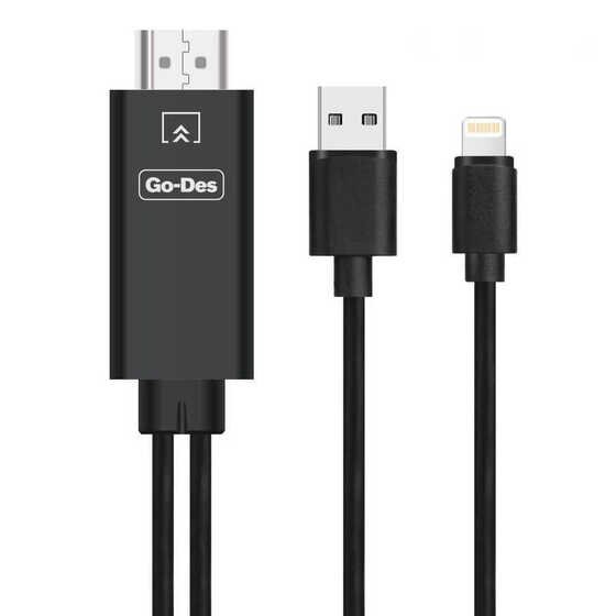 Go Des GD-HM806 Lightning To HDMI Kablo Full HD 1080p Tak & Çalıştır 180 cm