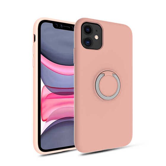 iPhone 11 El İzi Yapmayan Yüzüklü Mat Silikon Plex Kılıf