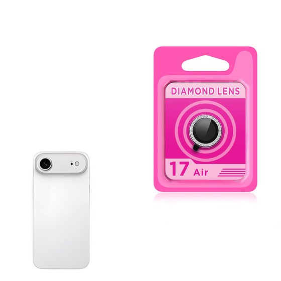 iPhone 17 Air Kamera Lens Koruyucu Renkli Elmas Taşlı Temperli Cam Koruyucu CL-06