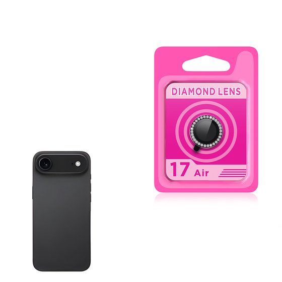 iPhone 17 Air Kamera Lens Koruyucu Renkli Elmas Taşlı Temperli Cam Koruyucu CL-06