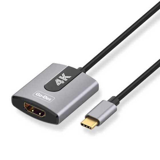 Go Des GD-8279 Type-C HDMI 4K Dönüştürücü Adaptör Type-C AV Kablo 1,5 cm