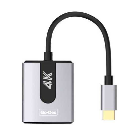 Go Des GD-8279 Type-C HDMI 4K Dönüştürücü Adaptör Type-C AV Kablo 1,5 cm