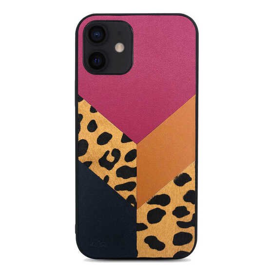 Apple iPhone 12 Pro Kılıf Kajsa Glamorous Serisi Leopard Combo Kapak