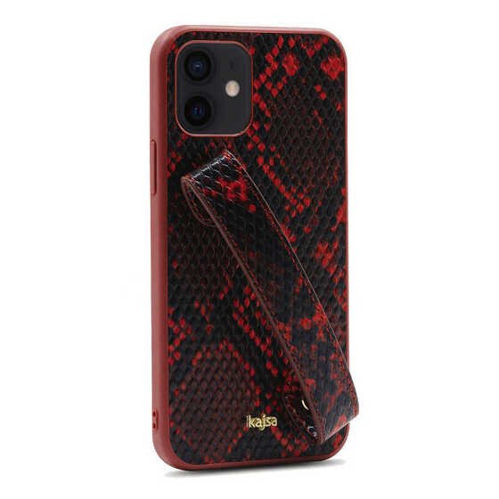 Apple iPhone 12 Pro Kılıf Kajsa Glamorous Serisi Snake Handstrap Kapak