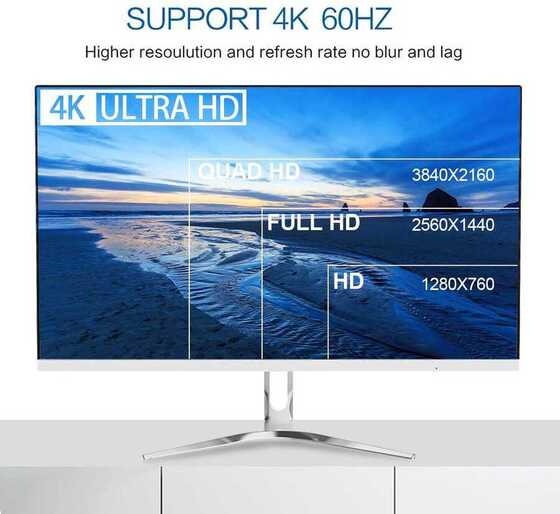 Qgeem QG-UA14 Type-C to Mini Display Port Kablo 4K 60Hz 180 cm Görüntü Aktarım Kablosu