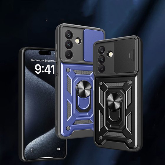 Galaxy A17 Kılıf Magnetik Standlı Kamera Korumalı Sürgülü Vega Kapak