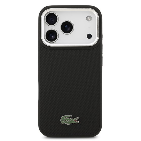 Apple iPhone 17 Pro Kılıf Lacoste Orjinal Lisanslı M-safe Şarj Özellikli PU Pike Desenli Standlı Metal Logolu Kapak