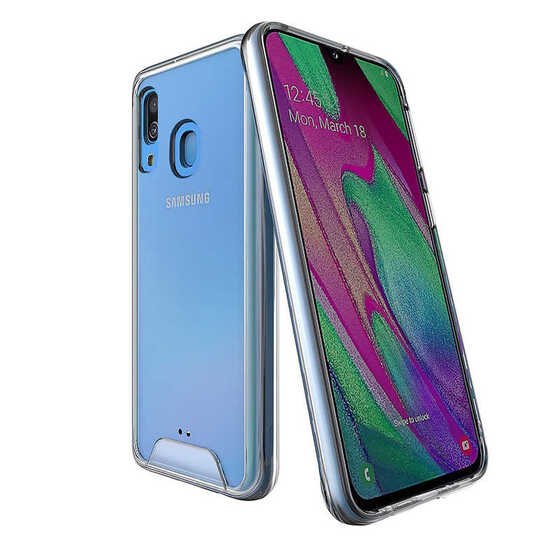 Galaxy A40 Kenarları Esnek Yüzeyi Sert Gard Silikon Şeffaf Kılıf