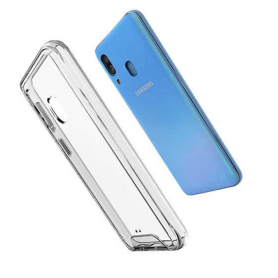 Galaxy A40 Kenarları Esnek Yüzeyi Sert Gard Silikon Şeffaf Kılıf