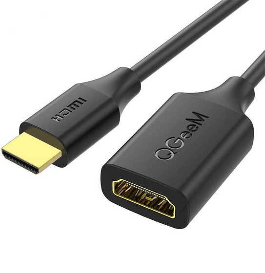 Qgeem QG-HD20 Mini HDMI Uzatma Kablosu 25 cm 4K 60Hz Male to Female Mini HDMI Kablo