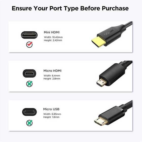 Qgeem QG-HD20 Mini HDMI Uzatma Kablosu 25 cm 4K 60Hz Male to Female Mini HDMI Kablo