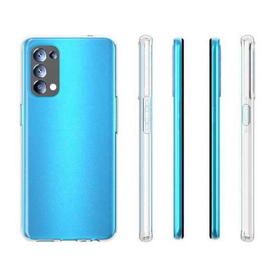 Oppo Reno 5 Kılıf İnce ve Esnek Şeffaf Süper Silikon