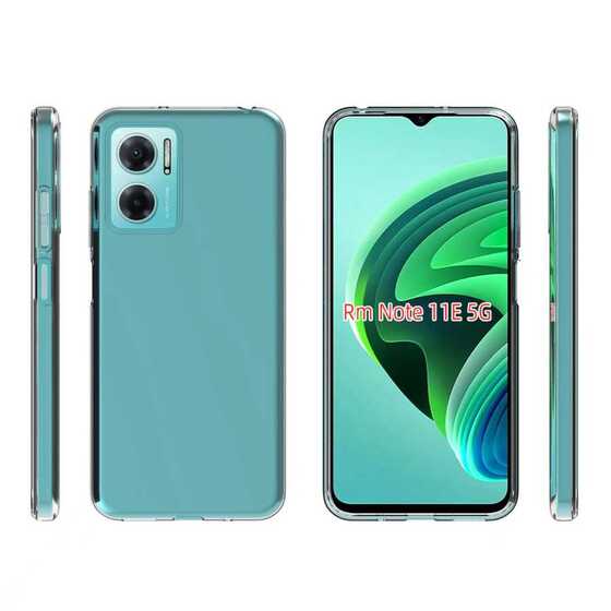 Xiaomi Redmi Note 11E Kılıf İnce ve Esnek Şeffaf Süper Silikon