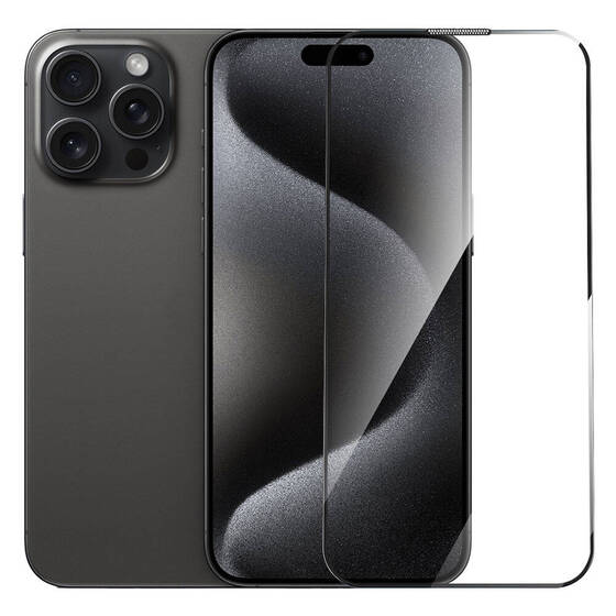 Apple iPhone 15 Pro Max Wiwu GT-009 Polimer Oleofobik Kaplama Şeffaf Pürüzsüz Temperli Cam Ekran Koruyucu