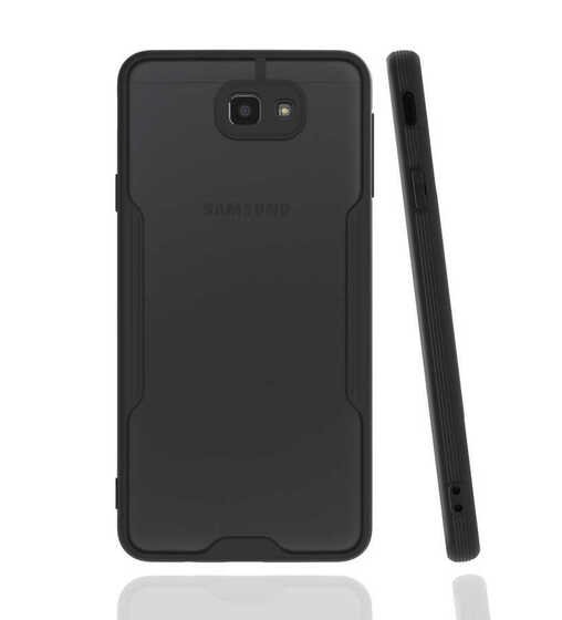 Galaxy J7 Prime Kılıf Kamera Korumalı Arkası Şeffaf Silikon