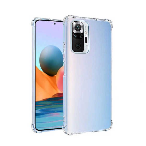 Xiaomi Redmi Note 10 Pro Kılıf Köşeleri Airbagli Anti Şok Şeffaf Zırh