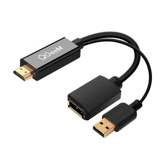 Qgeem QG-HD01 HDMI to Display Port Dönüştürücü Adaptör Görüntü Aktarım Kablosu