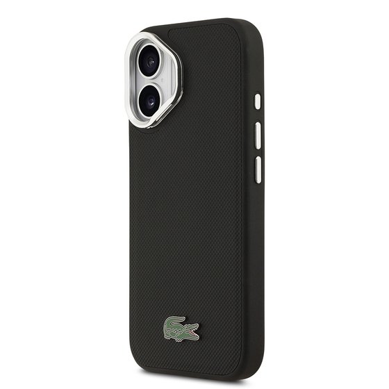 Apple iPhone 17 Kılıf Lacoste Orjinal Lisanslı M-safe Şarj Özellikli PU Pike Desenli Standlı Metal Logolu Kapak
