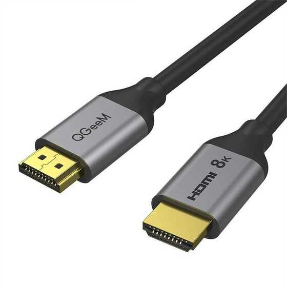 Qgeem QG-AV17 4K 120Hz / 8K 60Hz HDMI Kablo 91 cm 48 Gbps HDMI 2.1 Görüntü Aktarım