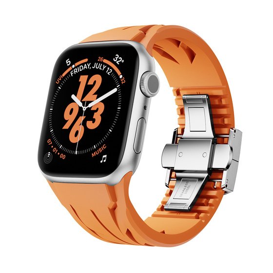 Apple Watch 42mm KRD-127 Metal Tokalı Silikon Kordon