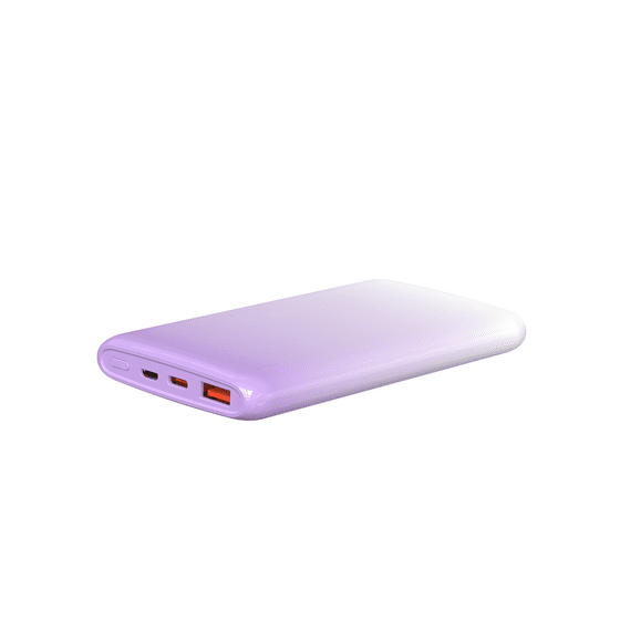 Wiwu Wi-P008 Rainbow LED Işıklı Göstergeli Renkli Taşınabilir Powerbank PD 22.5W 10000mAh Mor