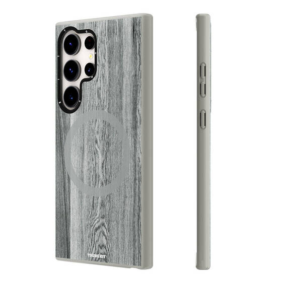 Galaxy S24 Ultra Kılıf Magsafe Şarj Özellikli Sararmaya Dayanıklı Youngkit Wood Forest Serisi Kapak