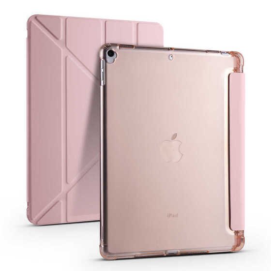 iPad 10.2 2021 (9.Nesil) Kılıf Kalem Bölmeli Smart Cover Standlı Kapaklı