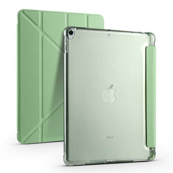 iPad 10.2 2021 (9.Nesil) Kılıf Kalem Bölmeli Smart Cover Standlı Kapaklı