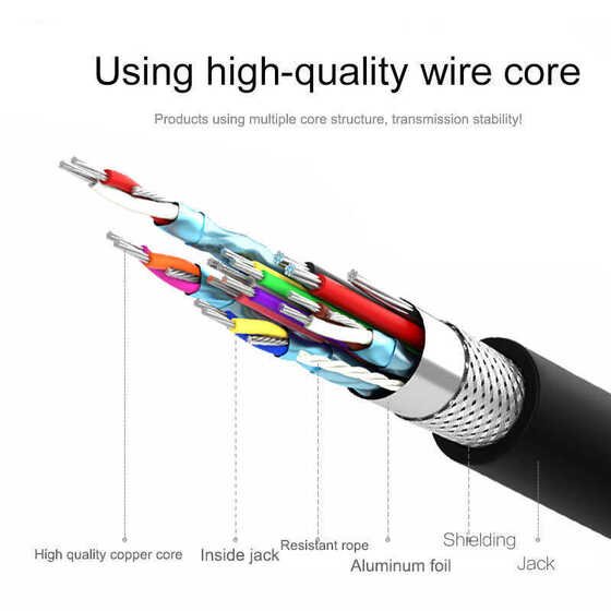 Qgeem QG-UA11 Type-C to HDMI 4K Kablo 120 cm - HDCP özelliği - 10 Gbps Görüntü Aktarım Kablosu