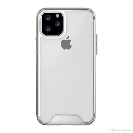 iPhone 11 Pro Max Kenarları Silikon Arka Yüzeyi Sert Şeffaf Kılıf