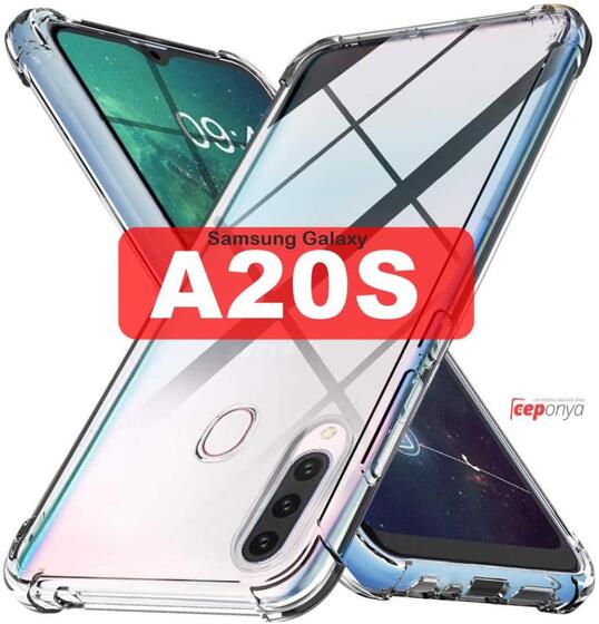 Galaxy A20S Köşeleri Airbagli Ultra Koruma Şeffaf Zırh Kılıf