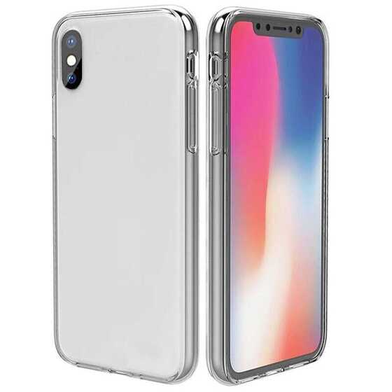 Apple iPhone XS Max 6.5 Kılıf 360 Tam Koruma Şeffaf Silikon