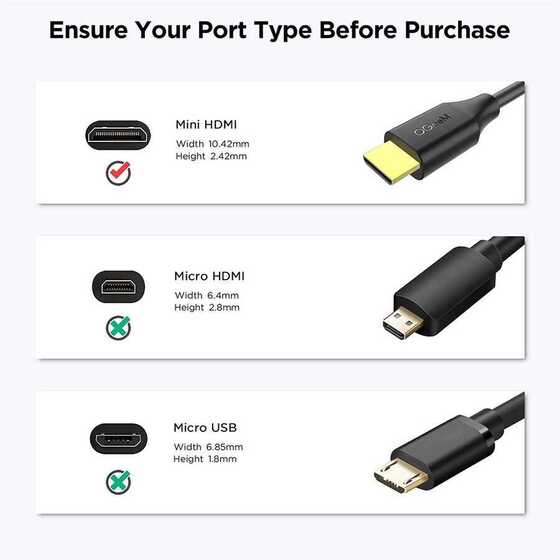 Qgeem QG-AV19 Micro HDMI to Micro USB Kablo 183 cm 4K Görüntü Aktarım Kablosu