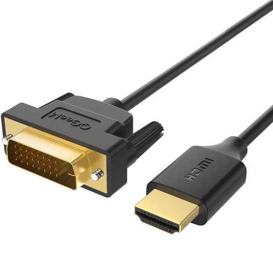 Qgeem QG-HD14 HDMI To DVI Kablo 183 cm 1080p Full HD 60Hz Görüntü Aktarım Kablosu