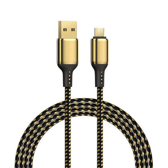 Wiwu Golden Series GD-102 Micro USB Kablo 2.4A 20W Hızlı Şarj Kablosu 18K Altın Kaplama 2 metre