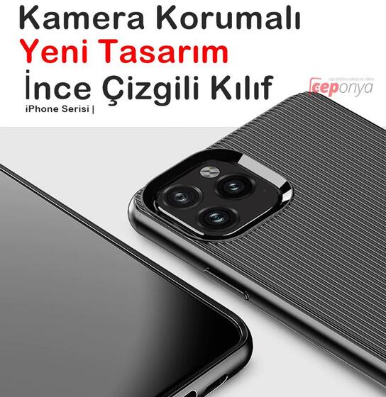 iPhone 11 Pro Çizgili Tasarım Maximum Kamera Korumalı Kılıf