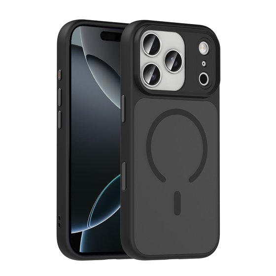 iPhone 17 Pro Kılıf Mat Arka Yüzey Wireless Şarj Özellikli Flet Magsafe Kapak