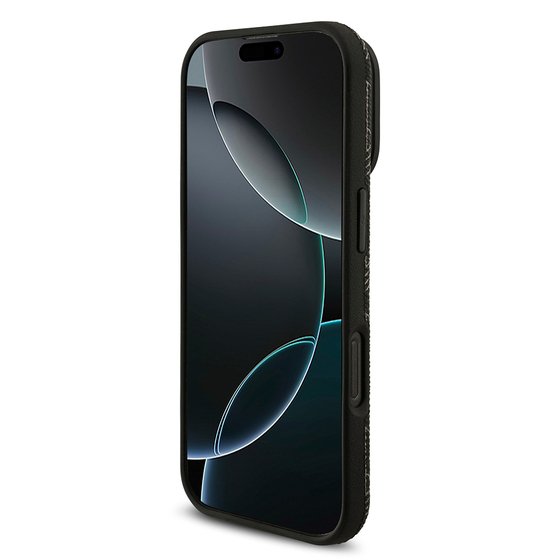 Apple iPhone 16 Pro Max Kılıf Lacoste Orjinal Lisanslı M-safe Şarj Özellikli Standlı PU Deri Karışık Monogram Desenli Kapak