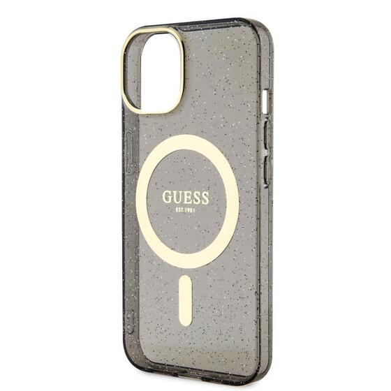 Apple iPhone 14 Plus Kılıf GUESS Magsafe Şarj Özellikli Glitter Kapak