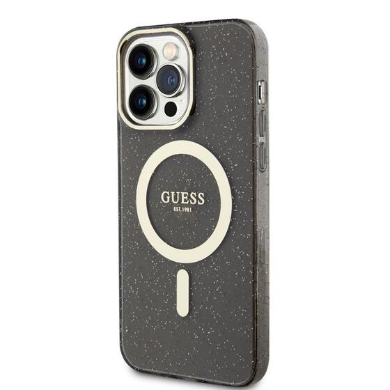 Apple iPhone 14 Pro Kılıf GUESS Magsafe Şarj Özellikli Glitter Kapak