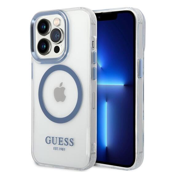 Apple iPhone 14 Pro Max Kılıf GUESS Magsafe Şarj Özellikli Metal Kamera Çerçeveli Kapak